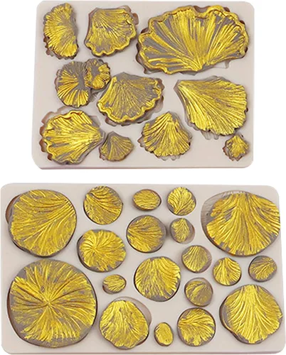Miniatura 5 de Moldes de fondant de hongos, 2 piezas, hongos de plantas, ginkgo biloba, decoración de tartas, moldes de silicona, para dulces, chocolate, flores