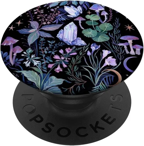 PopSockets de hongos bohemios con cristales mágicos vintage de bruja, color morado