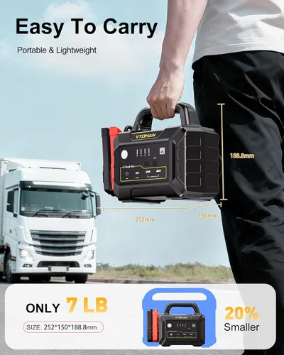 Miniatura 6 de VTOMAN V-Truck Pro 8000A Arrancador de Batería de Coche con Carga Rápida de 65W, Arrancador Portátil de 41600mAh para Todos los Motores de Gasolina