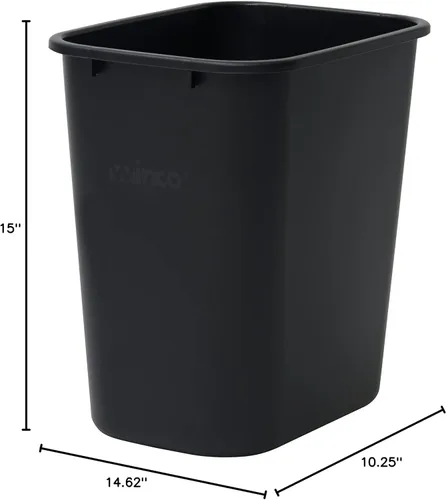 Miniatura 5 de Winco Cesta de basura para el hogar y la oficina, 7 galones, color negro