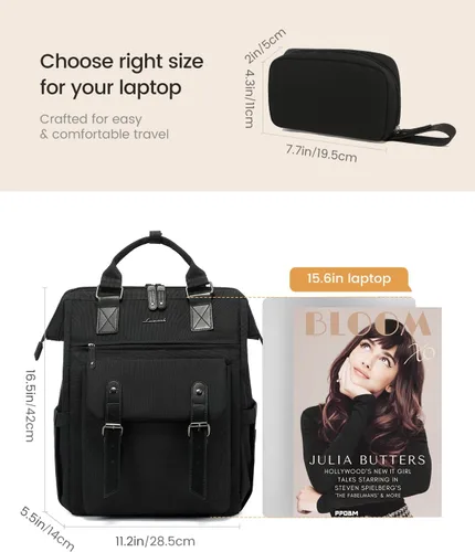Miniatura 9 de LOVEVOOK - Mochila para laptop, para viaje de trabajo, bolso de enfermera, profesor, médico, viajero, para computadora de negocios, mochila