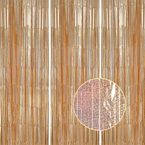 Miniatura 24 de DECOCKRAT Paquete de 3 Telón de Fondo de Flecos de Papel Aluminio - Cortinas de Oropel Negro Brillante para Decoración de Fiestas/Accesorios