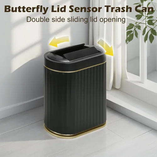 Miniatura 6 de SYNCVIBE Basurero de Baño con Tapa Butterfly de 2 Galones con Sensor, Bote de Basura Impermeable IPX5, Papelera Delgada Automática, Papelera Bajo