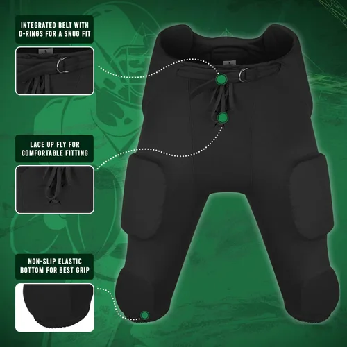 Miniatura 2 de Exxact Sports Integrated Football Pants Youth Boys - 7 Bubble Pro Pads Youth Football Pants with Pads, Boys Football Pants