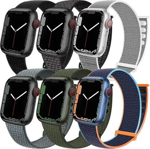 Miniatura 9 de Paquete de 6 correas deportivas compatibles con Apple Watch de 1.496 in 1.575 in 1.614 in 1.654 in 1.732 in 1.772 in 1.811 in 1.929 in para iWatch