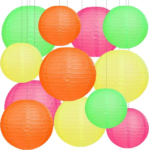Miniatura 13 de 12 linternas de papel azules, faroles de papel de 10 pulgadas, decoraciones de fiesta azules para bodas, verano, cumpleaños, hogar, temática