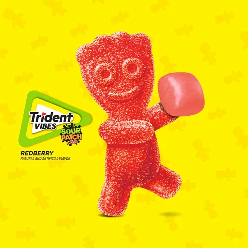 Miniatura 4 de Trident Vibes SOUR PATCH KIDS Redberry - Goma de mascar sin azúcar, botella de 40 piezas (paquete de 2)