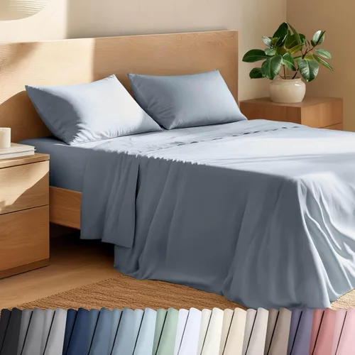 Miniatura 16 de Bare Home Juego de sábanas individual XL 100% algodón orgánico - Tejido de percal crujiente - Ligero y transpirable - Sábanas y fundas de almohada