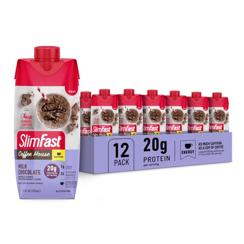 Miniatura 16 de SlimFast Batido de Proteína con Cafeína, Caramel Macchiato - 20g de Proteína, Batidos de Reemplazo de Comida, Alto en Proteína con Bajo