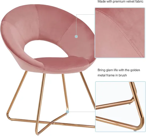 Miniatura 3 de DUHOME Sillas modernas de terciopelo con acento para sofá individual, cómodas sillas tapizadas, sillas de descanso de mediados de siglo con patas