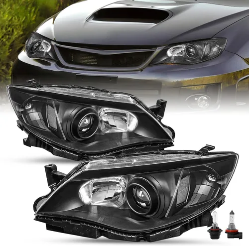 Miniatura 14 de SOCKIR - Conjunto de faros delanteros halógenos compatible con Subaru Impreza WRX Outback Sport 2008-2011, faro proyector con carcasa cromada