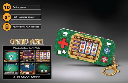 Miniatura 6 de My Arcade Casino Pixel: Videojuego de casino, Juegos de casino, Llavero portátil Arcade, Póker, Máquina tragamonedas