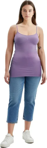 Miniatura 401 de Emmalise Camisola larga casual básica para mujer, con tirantes ajustables, top en capas