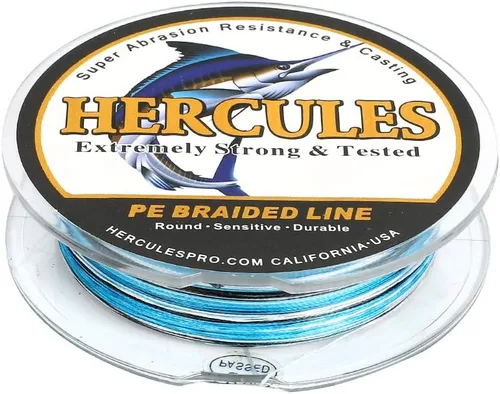 Miniatura 4 de HERCULES - Hilo para pescar súper fuerte de 4 hebras trenzadas, rentable, para agua salada, de 6 lb a 100 lb de resistencia, 109/328/547/1094 yardas