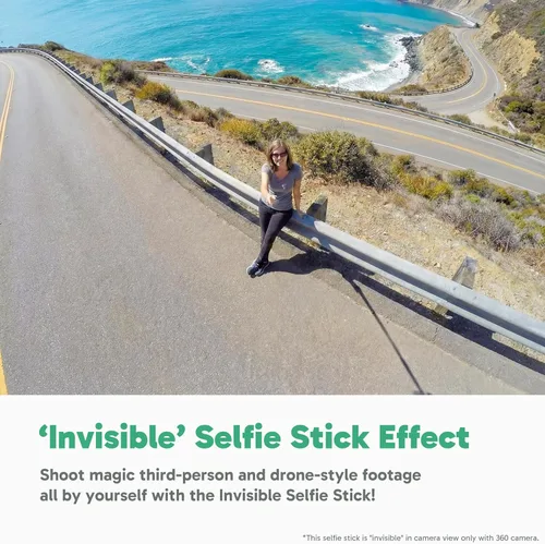 Miniatura 3 de AKASO Palo selfie invisible de 118"/3 m, poste de extensión de fibra de carbono para Insta360 X5/X4/X3, DJI Osmo 360, GoPro Hero 13/12/11, AKASO