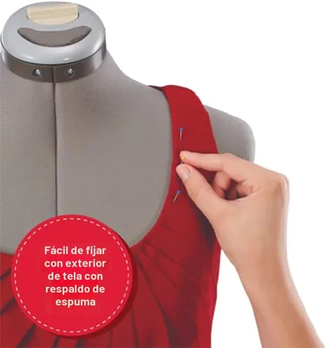 Miniatura 6 de SINGER Maniquí femenino ajustable gris para vestidos, tallas 10-18, apto para clavar alfileres, torso con guía de dobladillo de 360 grados, exterior