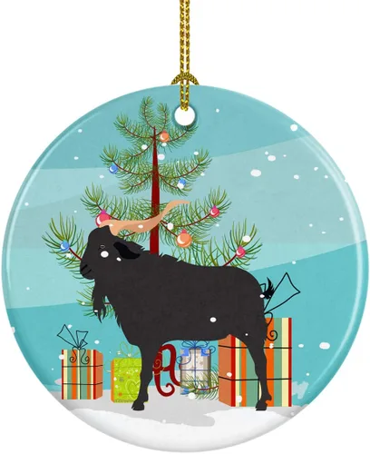 Miniatura 122 de Caroline's Treasures Adorno de cerámica de Navidad pintado o de codorniz chino, decoración colgante de árbol de Navidad verde azulado para el hogar