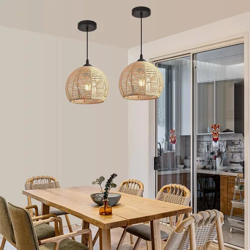 Miniatura 13 de Lámpara colgante negra, iluminación colgante industrial, lámparas rústicas para cocina, isla, comedor, entrada, vestíbulo, paquete de 1