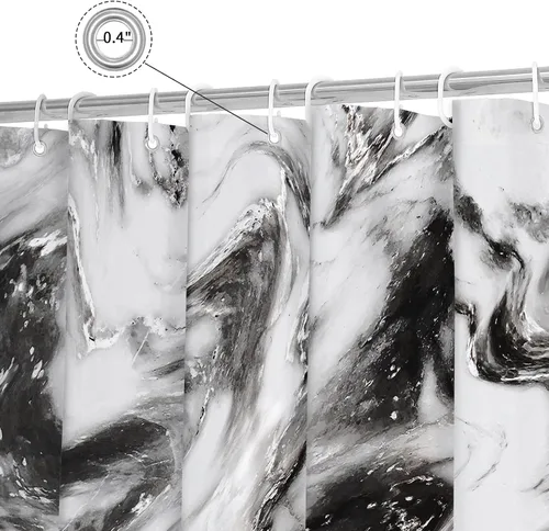 Miniatura 6 de Gibelle Cortina de ducha pequeña de 36 x 72 pulgadas, diseño de mármol medio abstracto estrecho para baño, juego de cortina de ducha moderna de tela