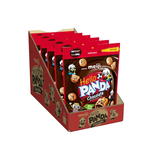 Miniatura 8 de Meiji Hello Panda Galletas rellenas de crema de 7 onzas, paquete de 6 galletas de tamaño bocado con divertidos deportes, caramelo, 42 onzas