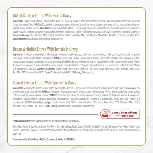 Miniatura 5 de Purina Fancy Feast Gourmet - Paquete variado de alimentos húmedos para gatos, colección Petites Gravy, tinas separables, 48 porciones
