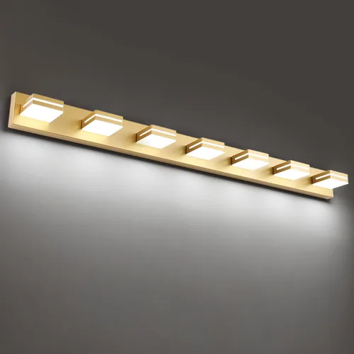 Miniatura 72 de SineRise - Lámpara LED para tocador de baño - Moderna lámpara de acrílico con acabado cromado para iluminación de pared sobre el espejo - 2 luces
