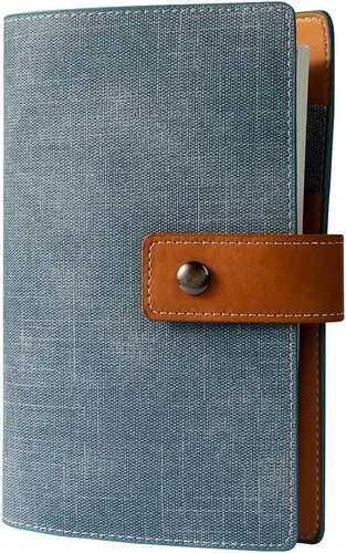 Miniatura 8 de CAGIE Carpeta A5 con 6 anillas rellenable, cuaderno de cuero encuadernado en espiral para planificador de negocios, organizador personal, cuadernos