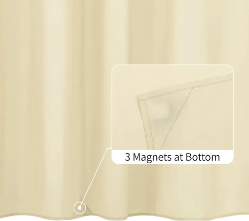 Miniatura 2 de ALYVIA SPRING Forro de Cortina de Ducha de Tela Extra Largo Impermeable - 72" x 96", Suave y Ligero Cortina de Ducha X-Larga con 3 Imanes, Lavable a