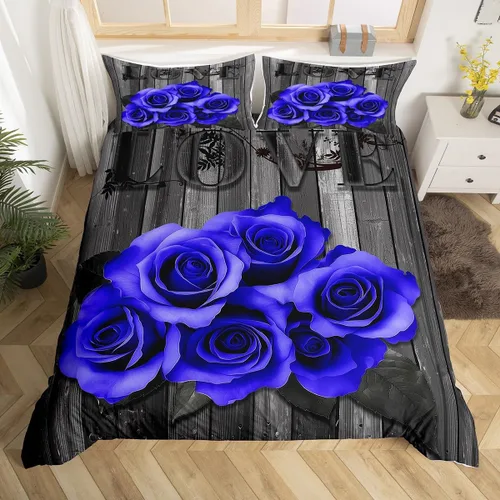 Miniatura 26 de Juego de funda de edredón para parejas, juego de ropa de cama de corazón de amor rojo, juego de funda de edredón romántica para boda, regalo