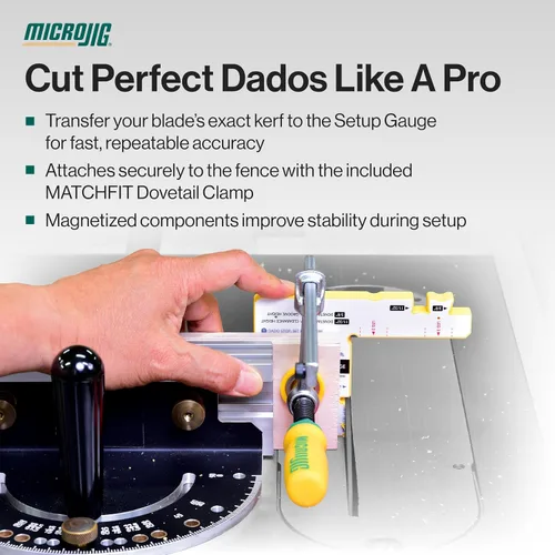 Miniatura 4 de MICROJIG GRR-RIPPER MF-1004 Match Fit Dado Stop Pro, amarillo