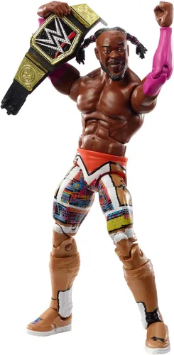 Miniatura 3 de WWE Kofi Kingston Elite Collection Wrestlemania 35 Figura de acción con articulación de lujo, detalles realistas, equipo de anillo auténtico, manos