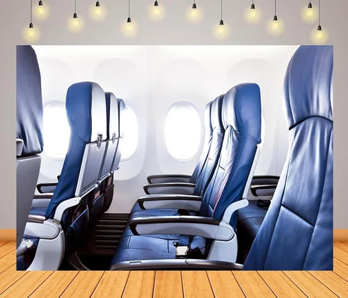 Miniatura 8 de Telón de fondo de tela de 5 x 3 pies para asientos de avión, fotografía de fondo, ventana de avión, interior, cabina, avión, decoración de fiesta