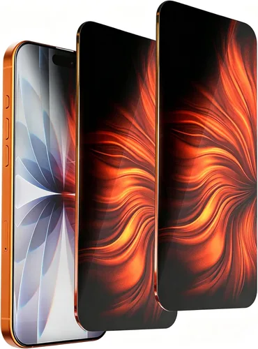 Miniatura 11 de Paquete de 2 protectores de pantalla de privacidad para iPhone 11 Pro Max/XS Max, vidrio templado antiespía, efecto espejo colorido degradado