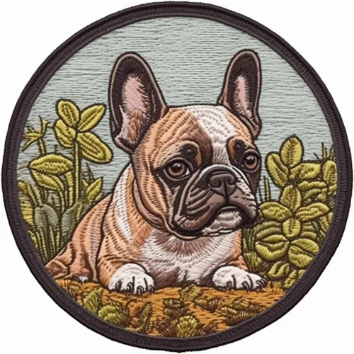 Miniatura 13 de Parche de perro Bulldog francés de 3 pulgadas, aplique sublimado bordado para ropa, chaleco de ropa, bordado decorativo para coser, emblema