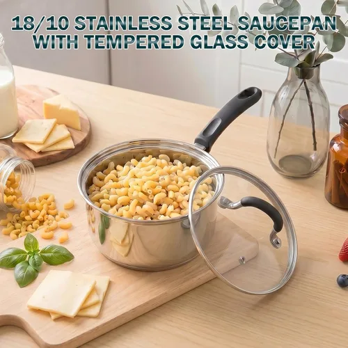 Miniatura 4 de Sartén para saltear con tapa Cook N Home, de acero inoxidable 10", Plateado