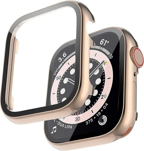 Miniatura 8 de Miimall Funda de metal compatible con Apple Watch de 1.496 pulgadas, protector de pantalla de vidrio templado, sensible al tacto, antiarañazos, a