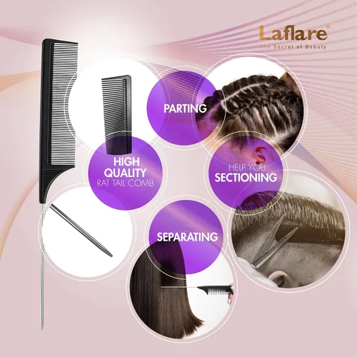 Miniatura 3 de Laflare Estante de trenzado para cabello con juego de peine, pulsera de gel trenzado y estante (soporte de extensión con 60 clavijas) con accesorios