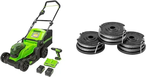 Miniatura 18 de Greenworks - Cortacésped inalámbrico sin escobillas de 48 V (2 x 24 V) de 17 pulgadas, (2) baterías USB de 4.0 Ah (multipuerto USB) y cargador