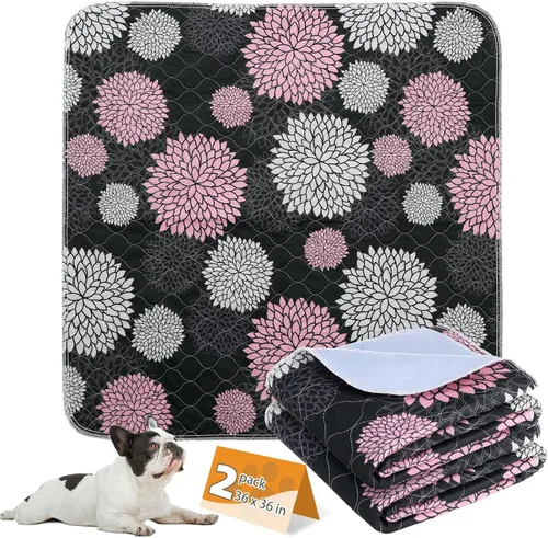 Miniatura 42 de KOOLTAIL Almohadillas lavables para orina de perros, paquete de 2 almohadillas de entrenamiento súper absorbentes reutilizables impermeables