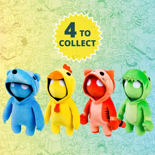 Miniatura 5 de Peluches elásticos de Gang Beasts. Juguetes de peluche lindos de 16 pulgadas. Juguetes para niños. 4 peluches grandes para coleccionar. Juguetes