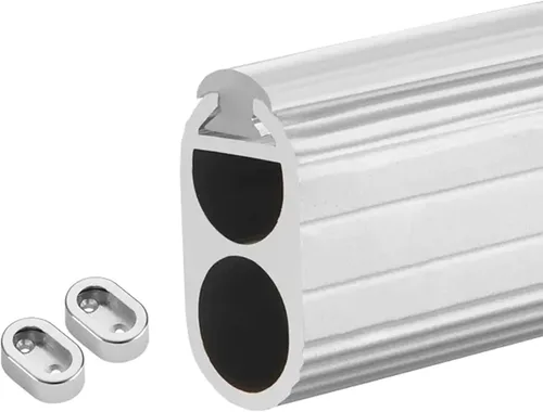 Miniatura 9 de LSMKKA Barra para colgar ropa para armario, barra ovalada para colgar ropa de 24 pulgadas, 36 pulgadas, 40, 60, 72 pulgadas, postes montados