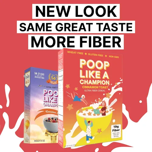 Miniatura 7 de Poop Like A Champion Cereal alto en fibra – Sabor tostada de canela Apto para dieta cetogénica baja en carbohidratos sin gluten y saludable