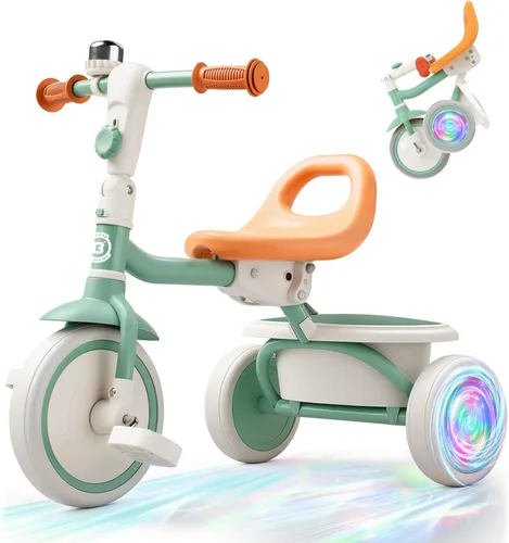 Miniatura 14 de besrey Triciclo para niños pequeños con campana, triciclo para niños de 18 meses a 5 años, triciclo para niños, bicicleta para niños de 1.5 a 5