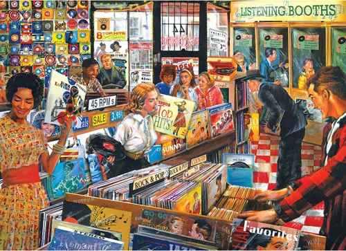 Miniatura 11 de RoseArt - Regreso al pasado - Televisión nocturna familiar - Rompecabezas de 1000 piezas para adultos