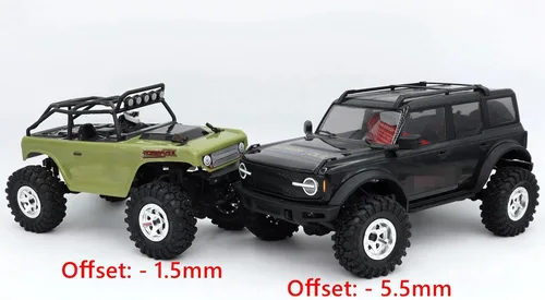 Miniatura 5 de hobbysoul Ruedas Beadlock 1.0 de compensación ajustable, llantas hexagonales de 0.276 in para RC Micro Crawler 1/18 TRX4M Axial SCX24 90081, plateado