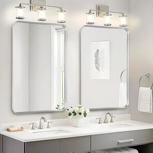 Miniatura 25 de Fabuday Espejo Grande de Baño Negro de 40x30 Pulgadas - Espejos Rectangulares con Marco para Pared, Espejo de Metal Negro Montado en la Pared