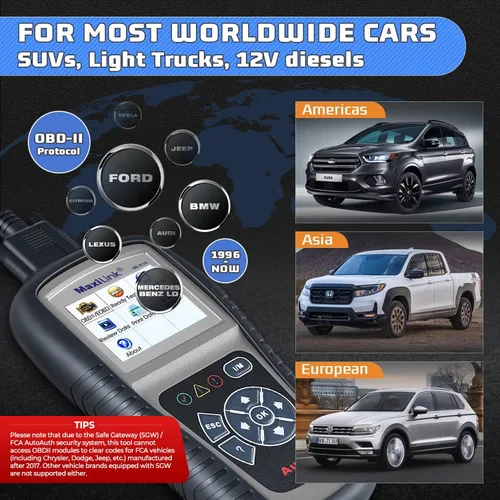 Miniatura 8 de Autel MaxiLink ML519, herramienta de escaneo OBD2 de modo 6 mejorado, herramienta de escaneo de diagnóstico automático, lector de código de fallo