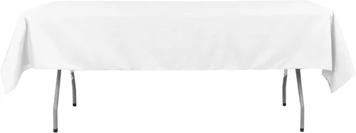 BalsaCircle Mantel rectangular de poliéster de 54 x 96 pulgadas, color blanco, para bodas, fiestas, eventos, cocina, comedor
