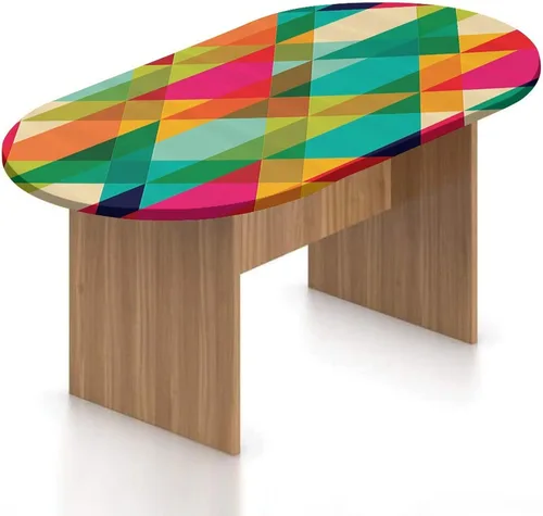 Miniatura 19 de XISUNYA Mantel ovalado ajustable para patio, mantel geométrico de poliéster elástico, mantel ajustable con estampado tribal, se adapta a mesas
