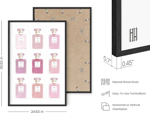 Miniatura 3 de HAUS AND HUES Arte de pared glamuroso Eau De Parfum Blush Pink Decoración de pared de moda para mujer, tocador, pósteres rosados y decoración